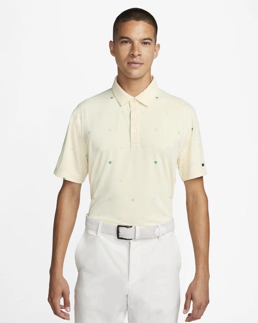 Nike Dri-FIT Player Men's Golf Polo - Coconut Milk/Brushed Silver, Moisture-Wicking, Printed Design