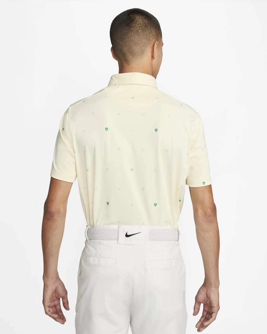 Nike Dri-FIT Player Men's Golf Polo - Coconut Milk/Brushed Silver, Moisture-Wicking, Printed Design