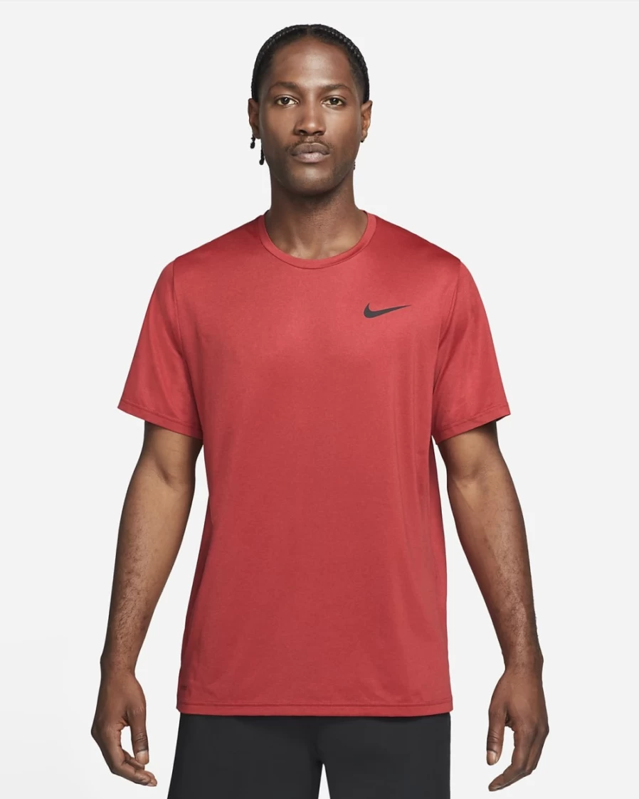 Nike Pro Dri-FIT Men's Training T-Shirt - Moisture-Wicking Short-Sleeve Top in Team Red, University Red, Heather, Black
