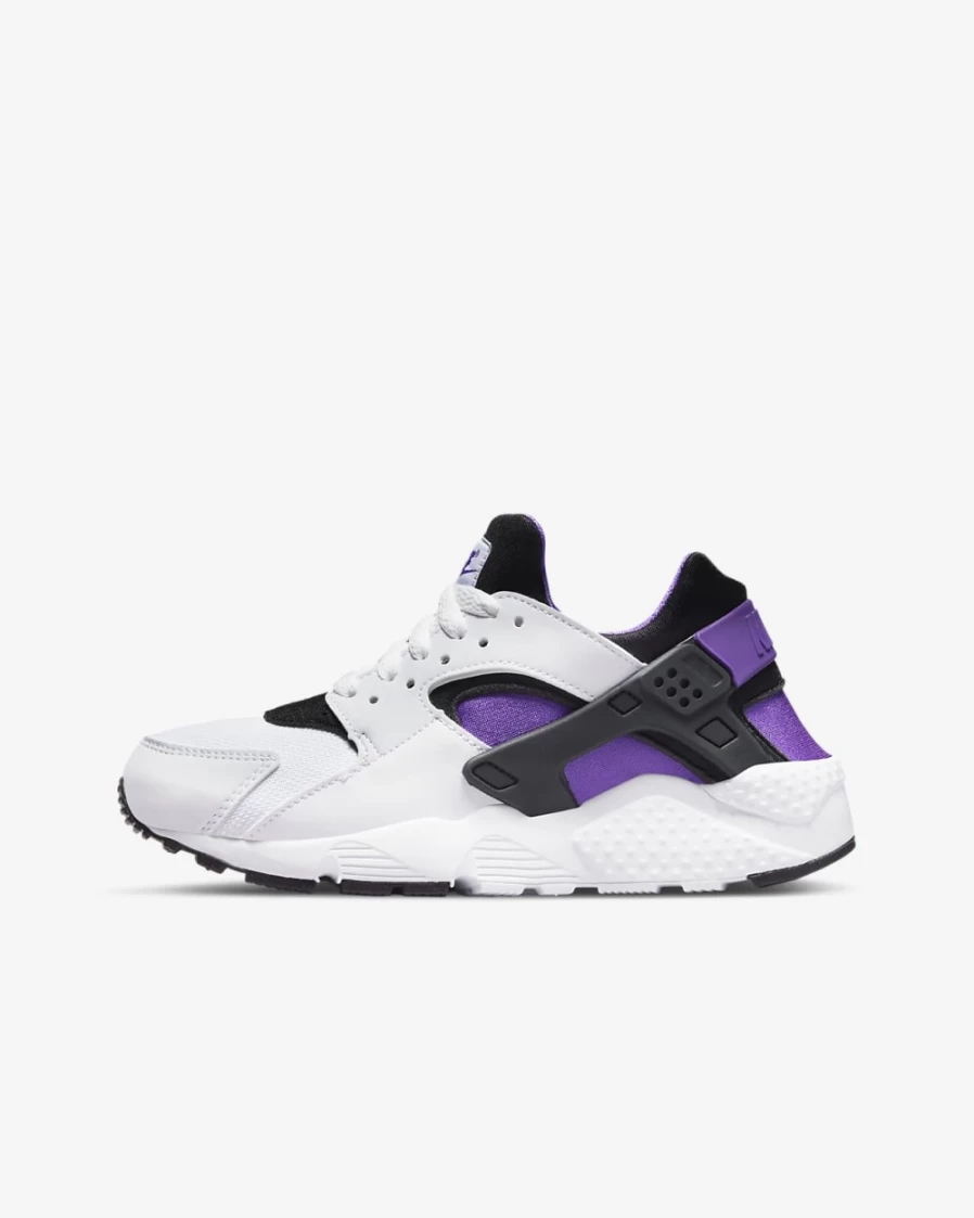 Nike Huarache Run Big Kids' Sneakers for Boys & Girls - White/Purple Punch/Black