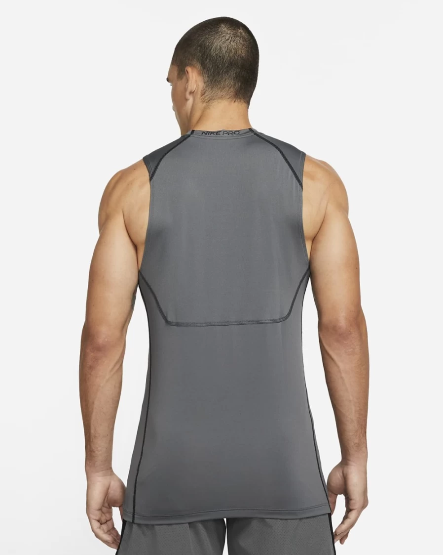 Nike Pro Dri-FIT Men's Slim Fit Sleeveless Top - Iron Grey/Black/Black - Moisture Wicking Workout Shirt