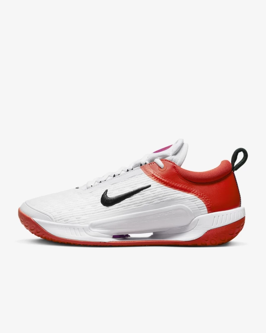 NikeCourt Air Zoom NXT Men's Tennis Shoes - White/Picante Red/Fuchsia Dream/Black - Hard Court Performance