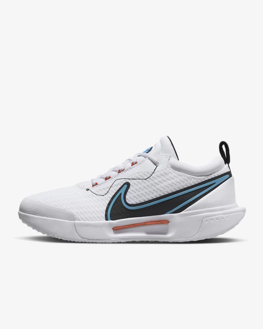 NikeCourt Zoom Pro Men's Tennis Shoes - White/Baltic Blue/Picante Red/Black | Hard Court Performance