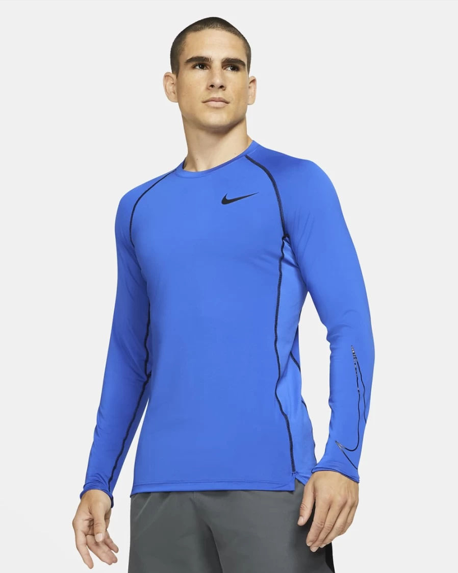 Nike Pro Dri-FIT Men's Game Royal/Black Slim Fit Long-Sleeve Training Top