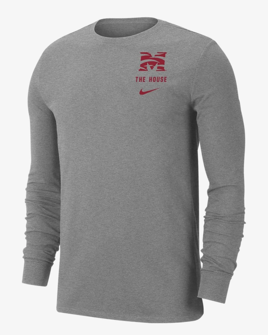 Nike Men's Dark Grey Heather Dri-FIT Long-Sleeve T-Shirt (Morehouse College)