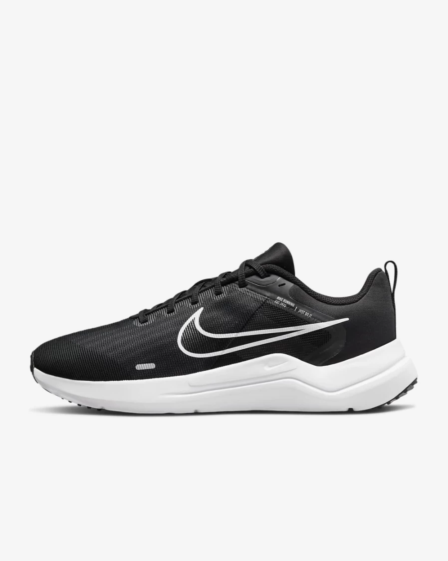 Nike Downshifter 12 Men's Road Running Shoes - Black/Dark Smoke Grey/Pure Platinum/White