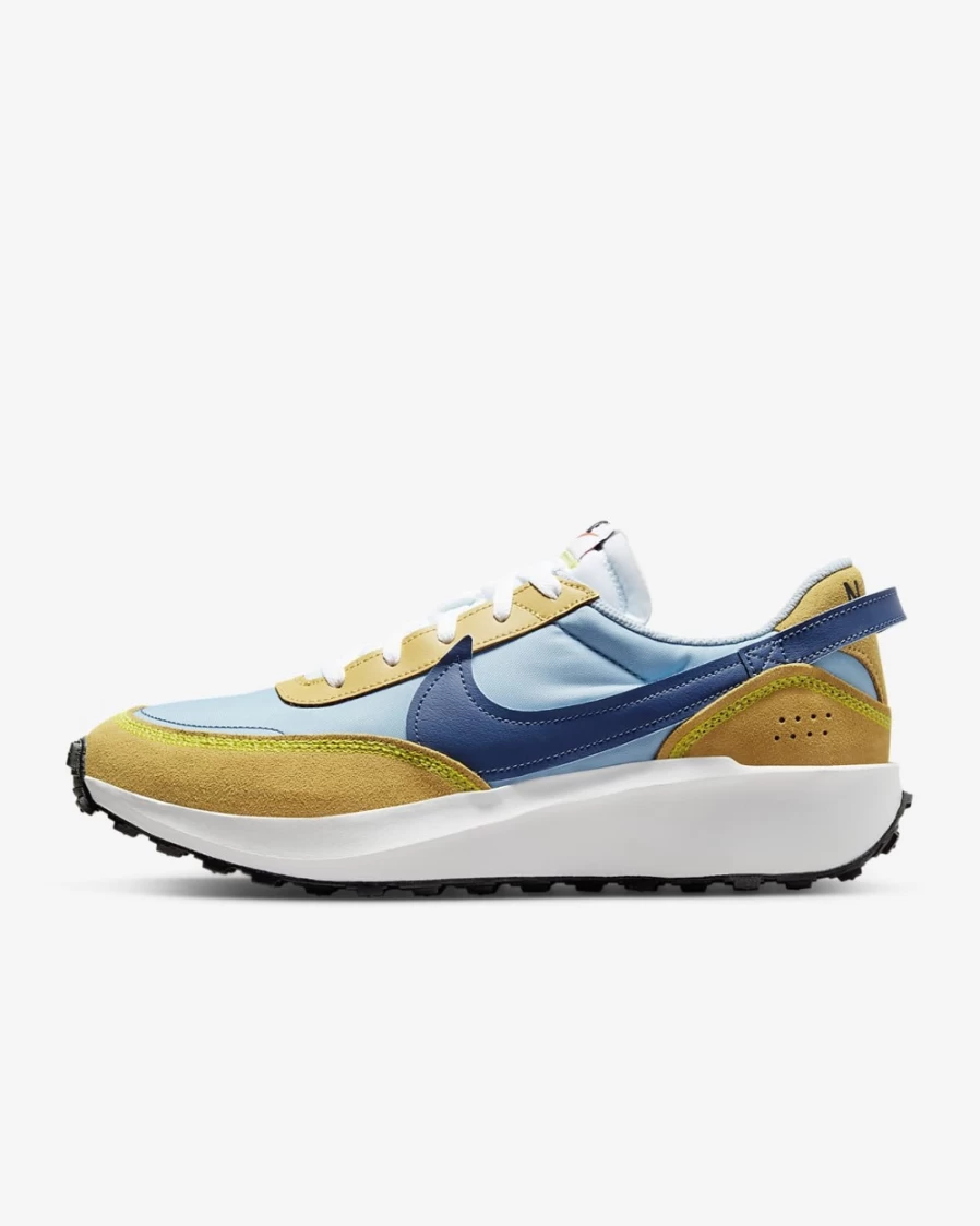 Nike Waffle Debut Men's Sneakers in Boarder Blue/Sanded Gold/Atomic Green/Mystic Navy - Running Shoes for Men