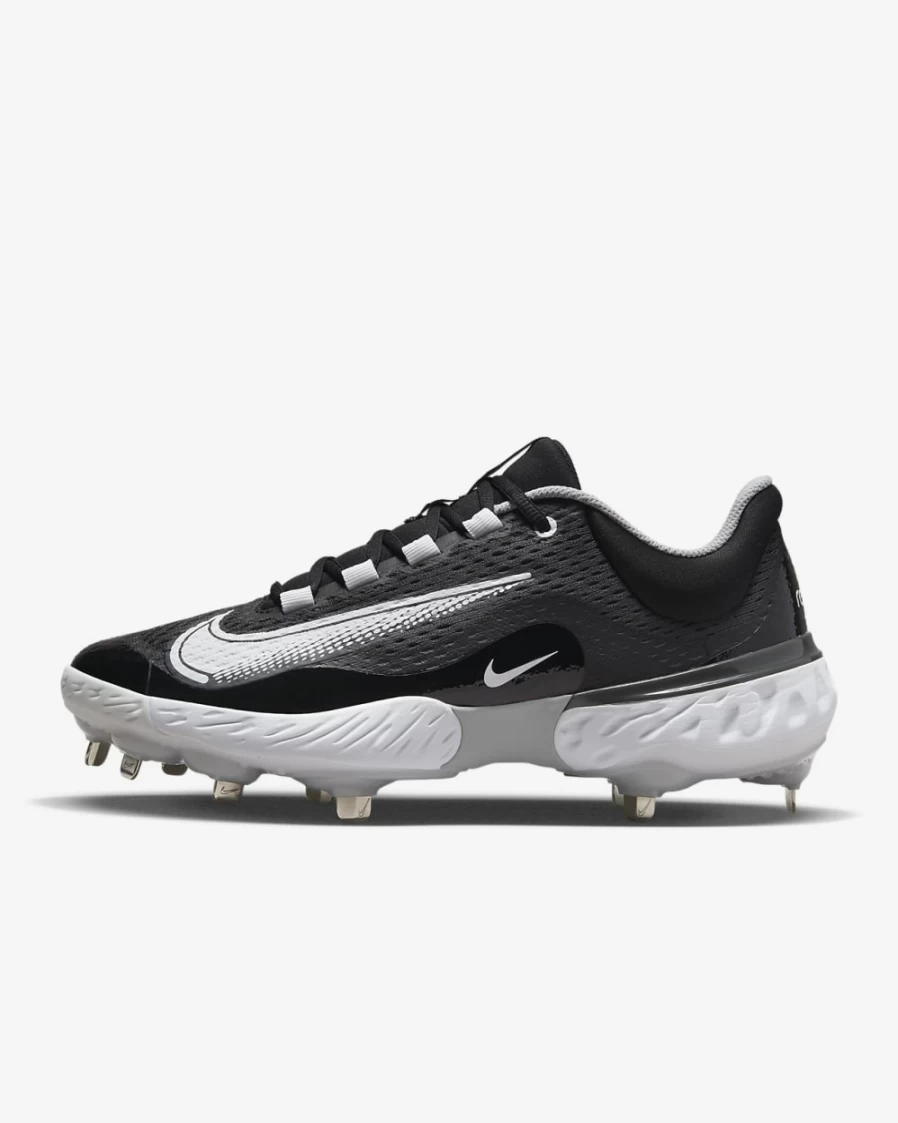 Nike Alpha Huarache Elite 4 Low Men's Baseball Cleats - Black/Dark Smoke Grey/Light Smoke Grey/White