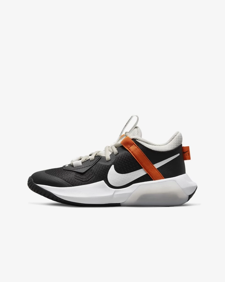 Nike Air Zoom Crossover Big Kids' Basketball Shoes for Boys & Girls - Black/Light Bone/Safety Orange/Summit White