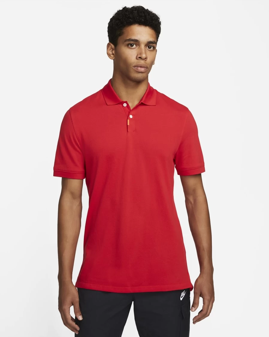 Nike Men's Polo Shirt - University Red Solid Color Golf Tennis Top