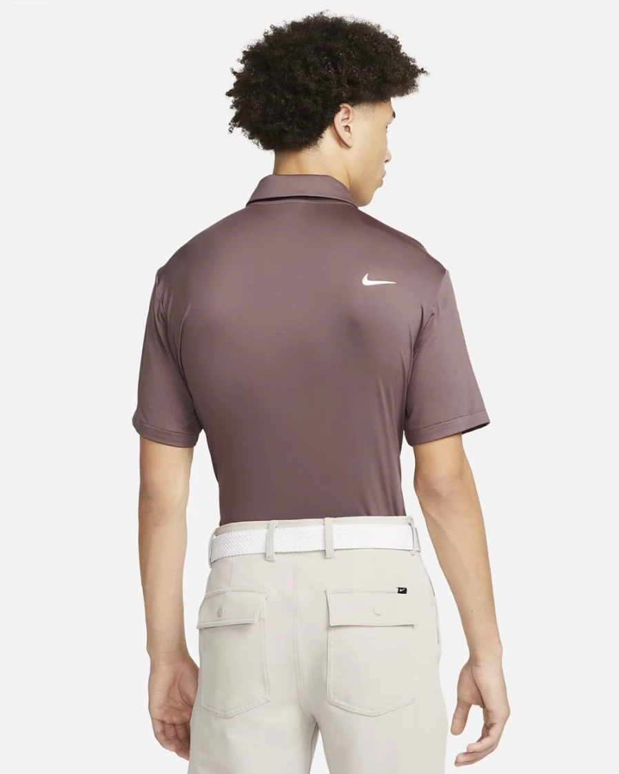 Nike Dri-FIT Tour Men's Golf Polo - Plum Eclipse/White, Moisture-Wicking, Breathable Fabric