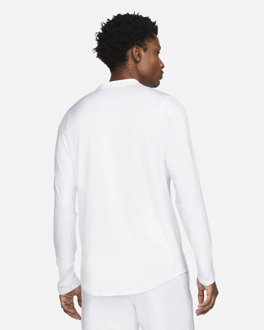NikeCourt Dri-FIT Advantage Men's White/Black Half-Zip Tennis Training Top