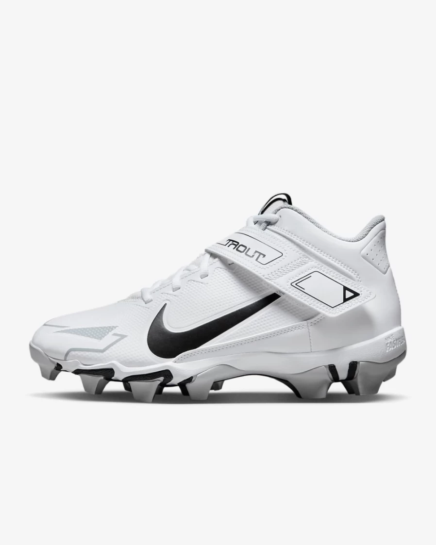 Nike Force Trout 8 Keystone White Wolf Grey Pure Platinum Black Baseball Cleats for Men