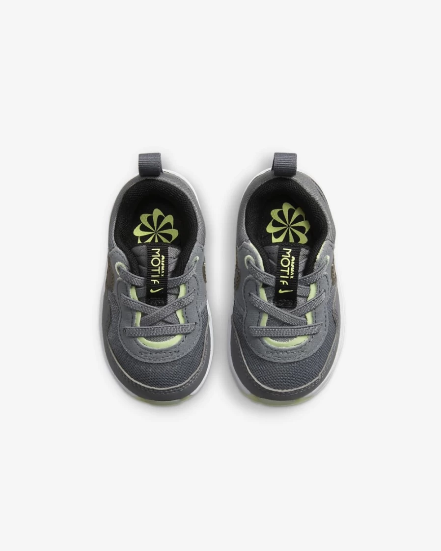 Nike Air Max Motif Baby Toddler Shoes for Boys & Girls - Smoke Grey, Barely Volt, Volt, Black