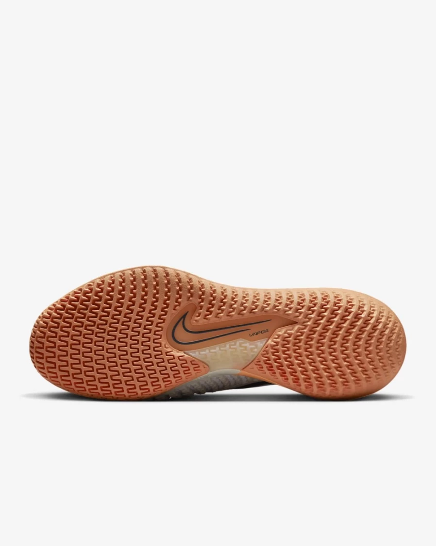 NikeCourt React Vapor NXT Men's Tennis Shoes - White/Light Bone/Orange Trance/Khaki - Hard Court Training & Match Sneakers