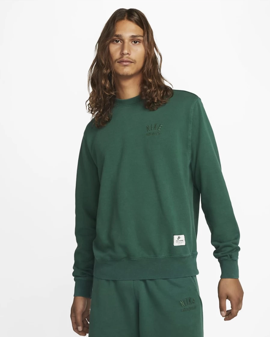 Nike Men's Gorge Green Club Fleece French Terry Sweatshirt - Sportswear Comfort Pullover