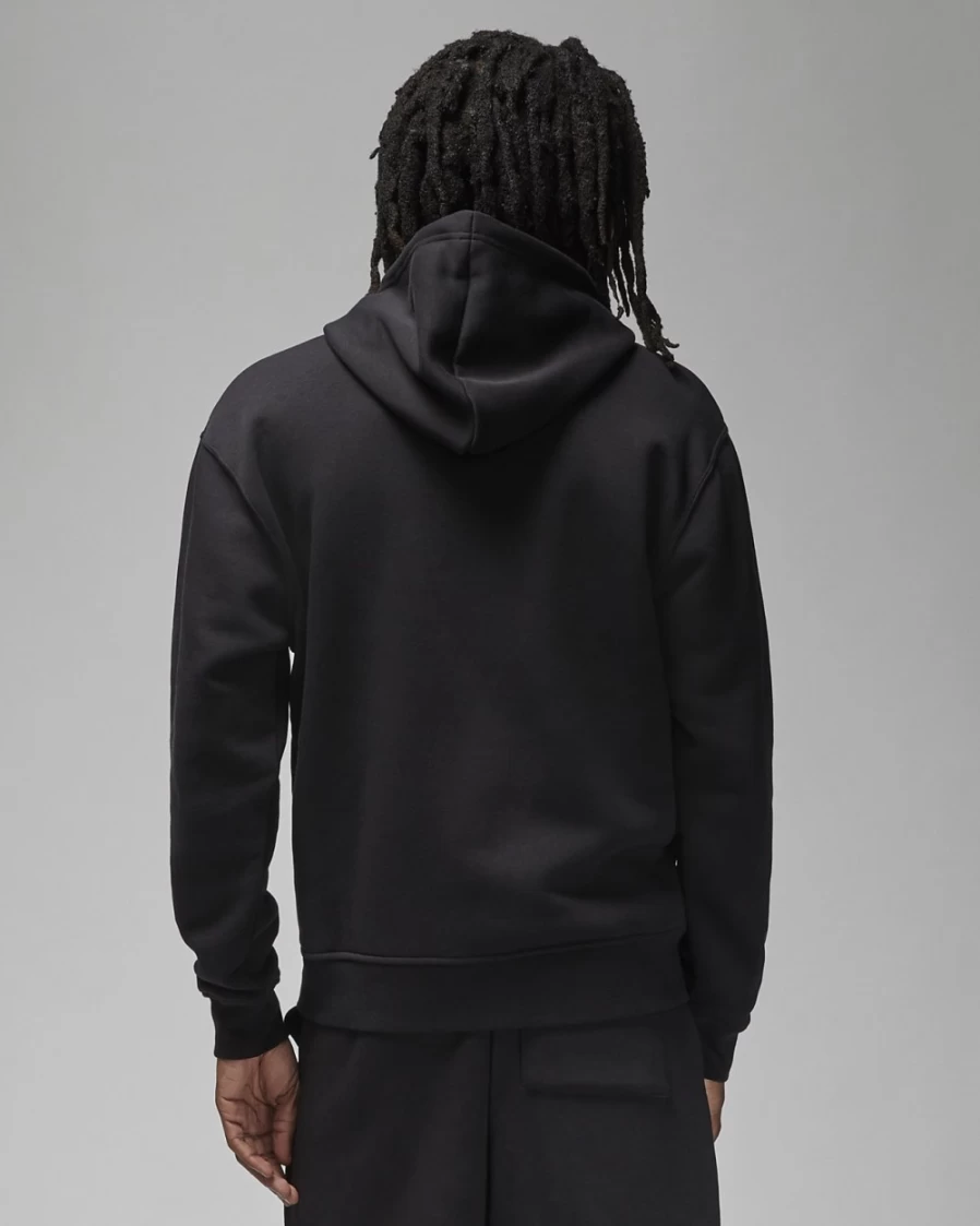 Nike Jordan Brooklyn Fleece Men's Full-Zip Hoodie - Black/White Pullover Sweatshirt for Men
