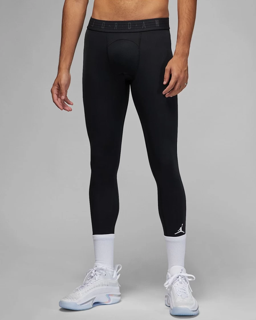 Nike Jordan Sport Dri-FIT Men's 3/4 Tights - Black/White Basketball Training Pants for Men