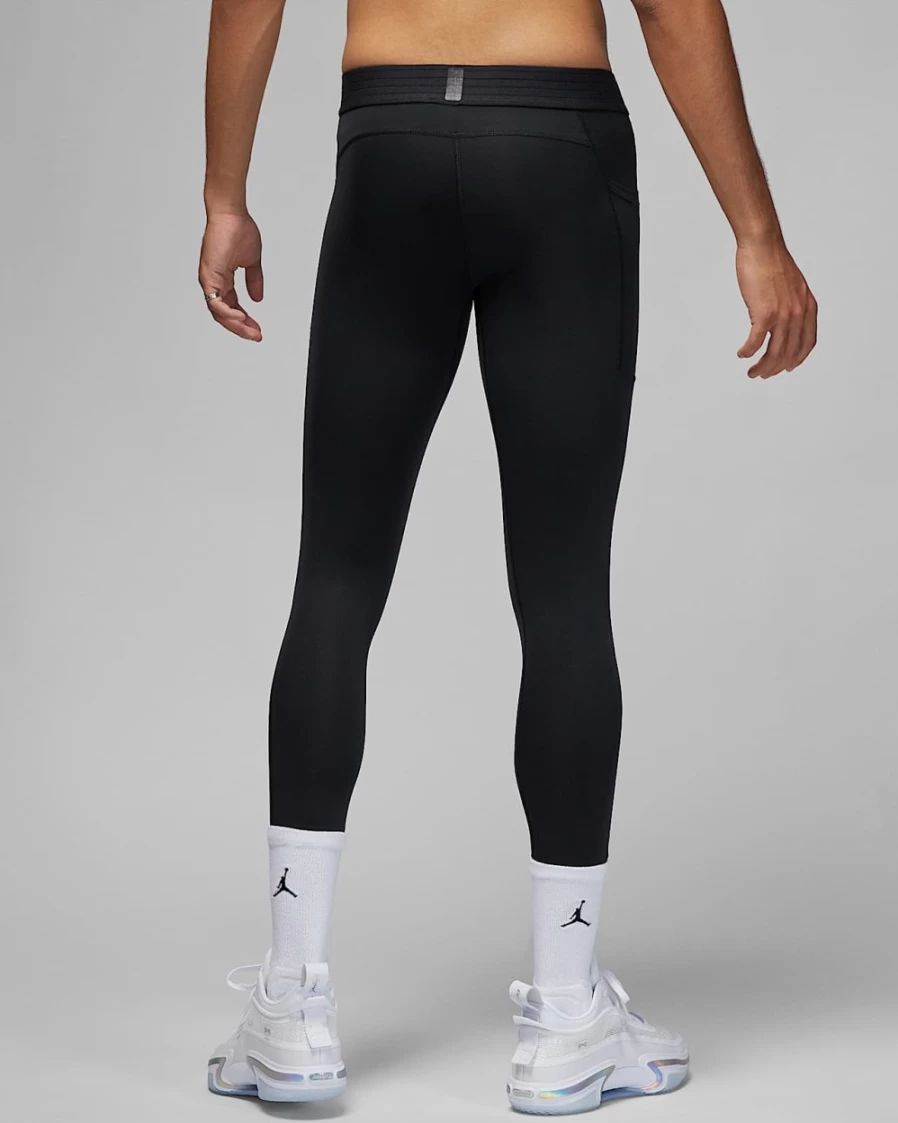 Nike Jordan Sport Dri-FIT Men's 3/4 Tights - Black/White Basketball Training Pants for Men