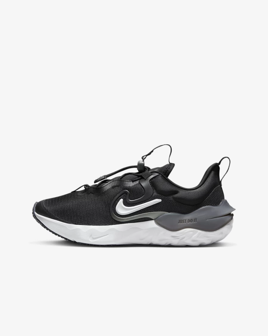 Nike Run Flow Big Kids' Running Shoes for Boys & Girls - Black/Iron Grey/Smoke Grey/White