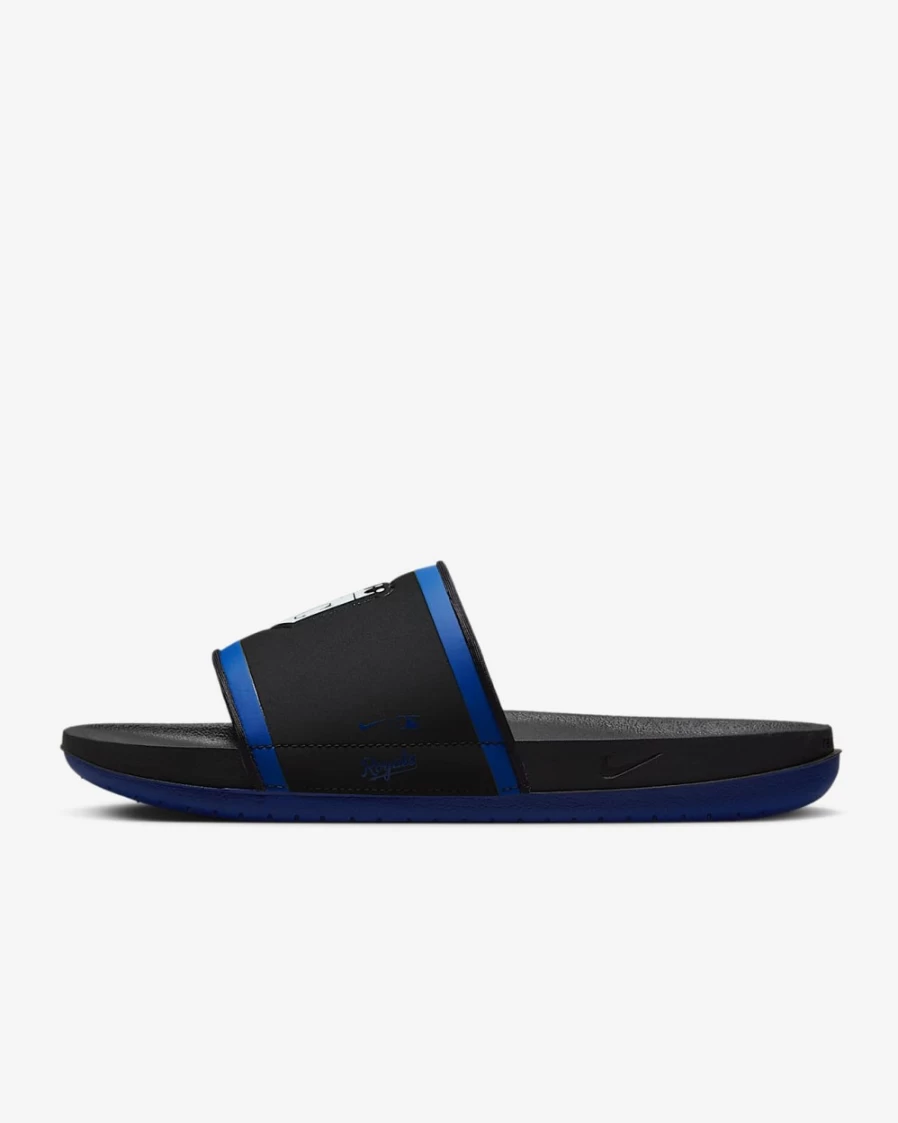 Nike Offcourt Slide Sandals for Men - MLB Kansas City Royals Edition - Black/Rush Blue/White