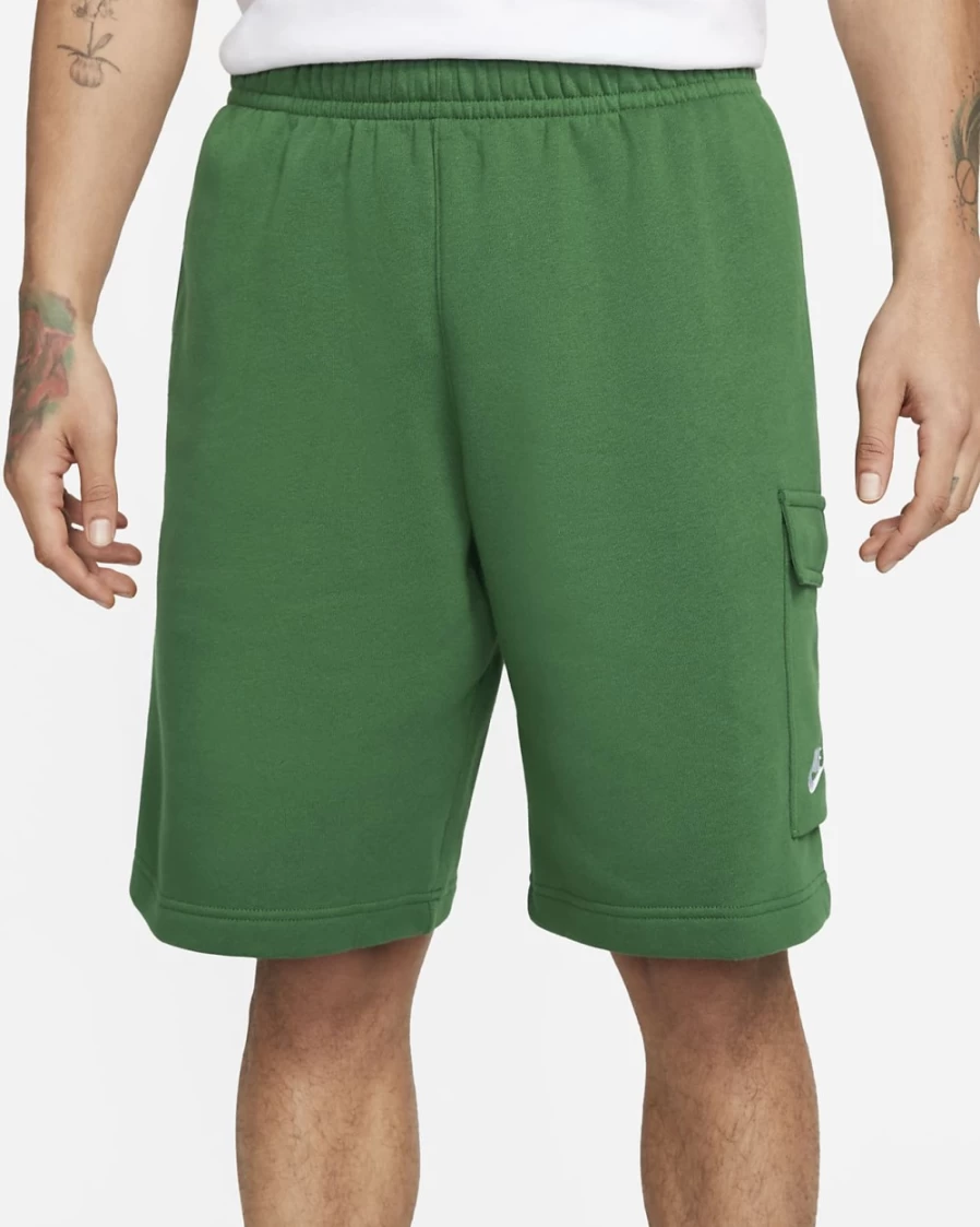 Nike Men's Sportswear Club Cargo Shorts in Gorge Green & White