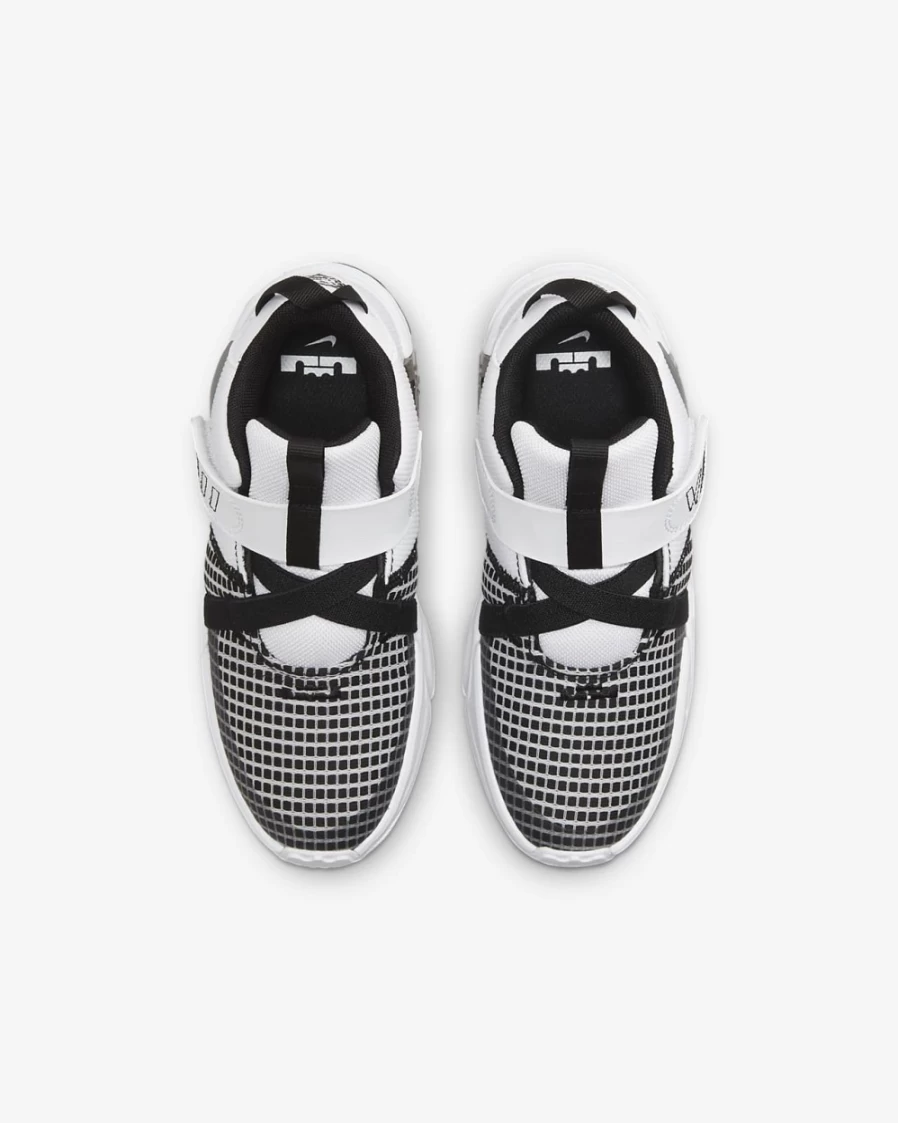Nike LeBron Witness 7 Kids' Basketball Shoes - White/Black/Metallic Silver for Boys and Girls