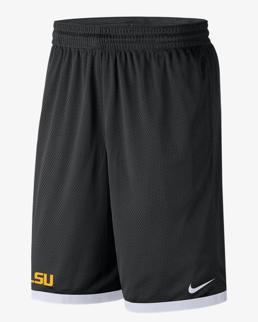 Nike Men's LSU Tigers Black/White College Mesh Basketball Shorts