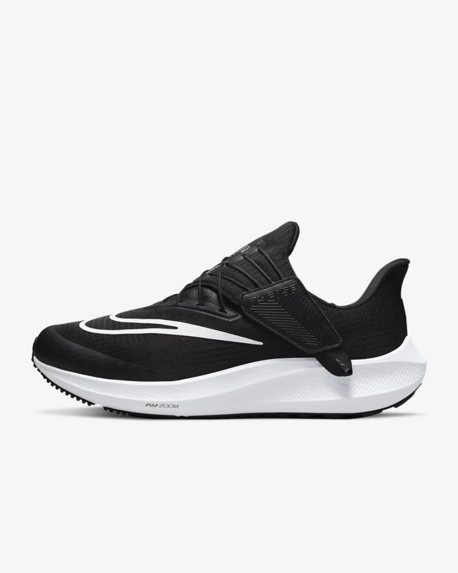 Nike Pegasus FlyEase Men's Road Running Shoes - Extra Wide Fit in Black/Dark Smoke Grey/White