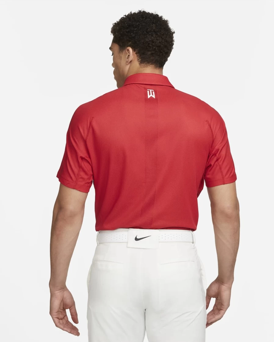 Nike Dri-FIT ADV Tiger Woods Men's Golf Polo Shirt - Gym Red/University Red/White