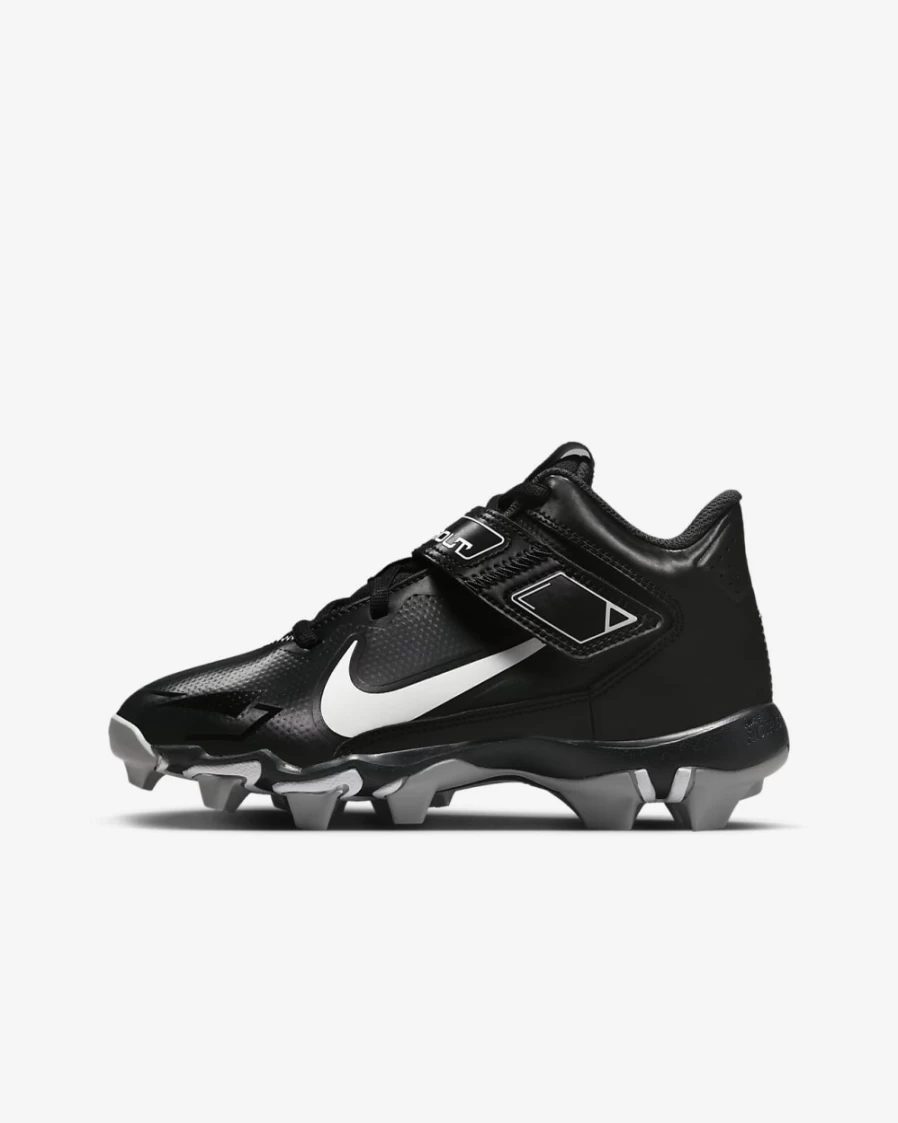 Nike Force Trout 8 Keystone Big Kids' Baseball Cleats for Boys & Girls - Black/Dark Smoke Grey/Light Smoke Grey/White