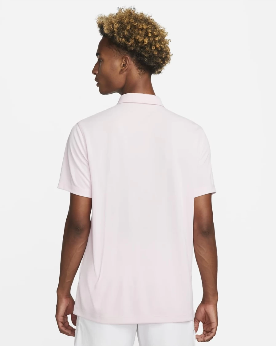 NikeCourt Dri-FIT Men's Tennis Polo Shirt - Pink Foam/White, Moisture-Wicking Performance Top for Men