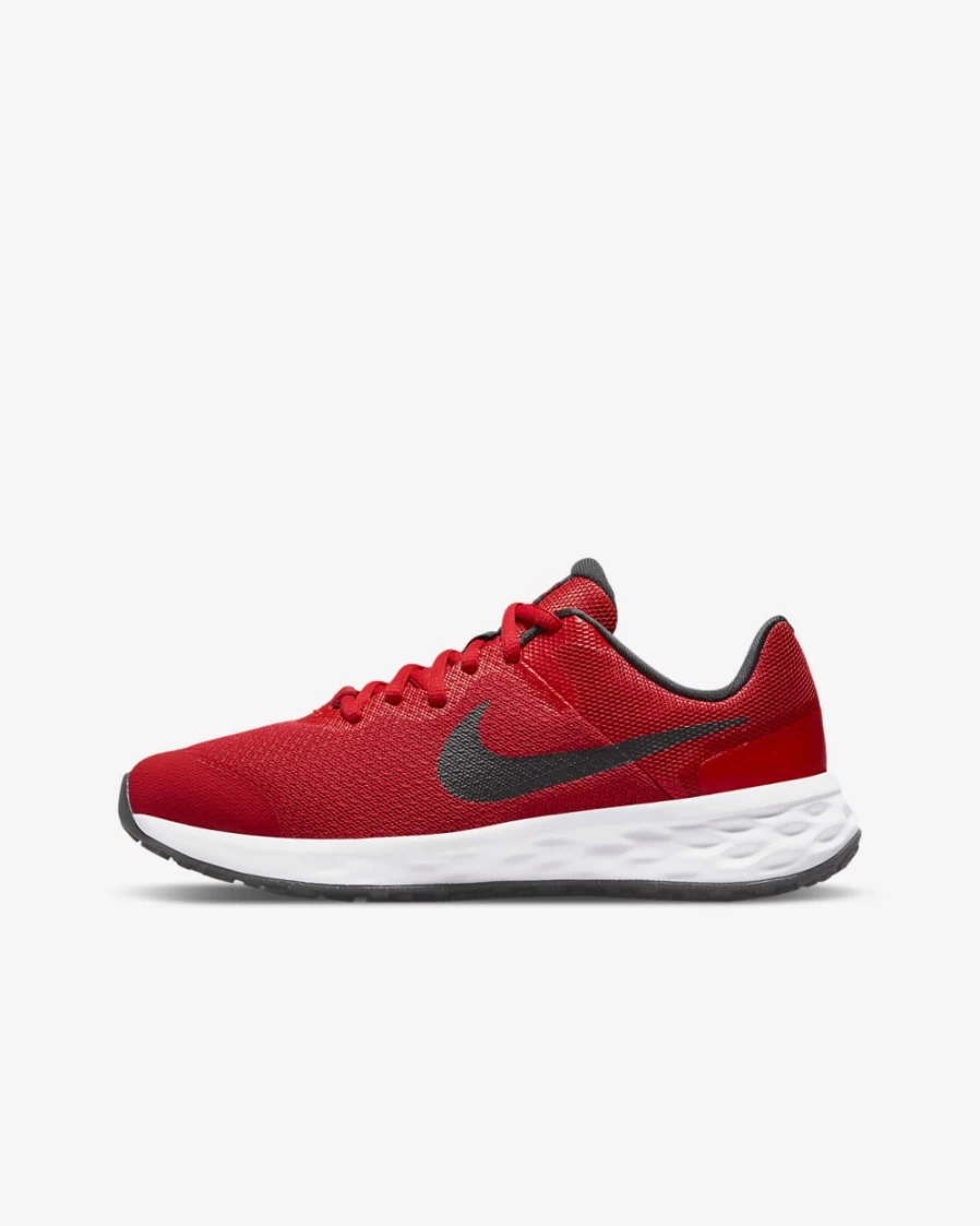 Nike Revolution 6 Big Kids' Road Running Shoes for Boys & Girls - University Red/Black