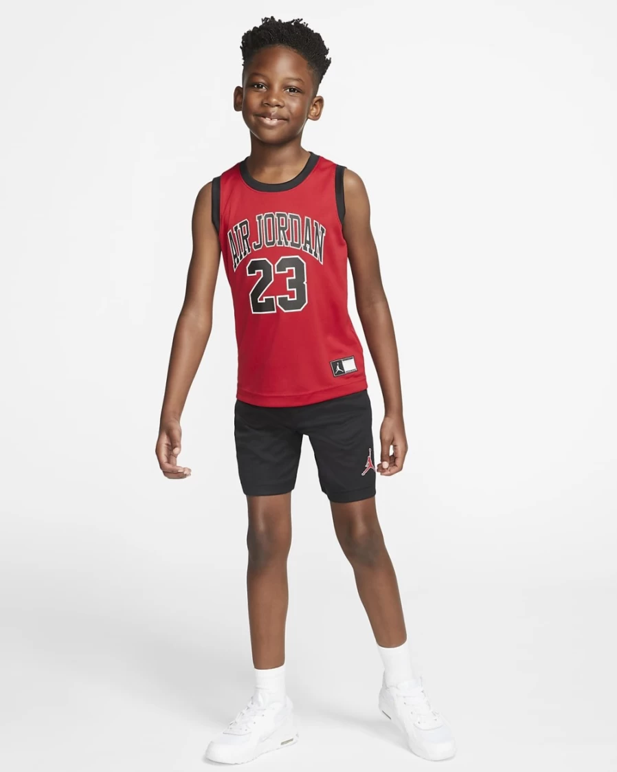 Nike Jordan Little Boys & Girls' Black/Red T-Shirt and Shorts Athletic Set