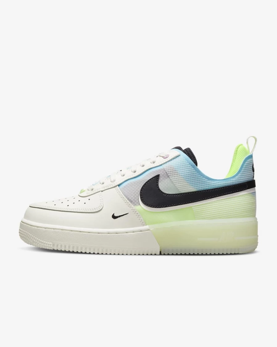 Nike Air Force 1 React Men's Shoes - Sail/Barely Volt/Ghost Green/Black Athletic Sneakers for Men