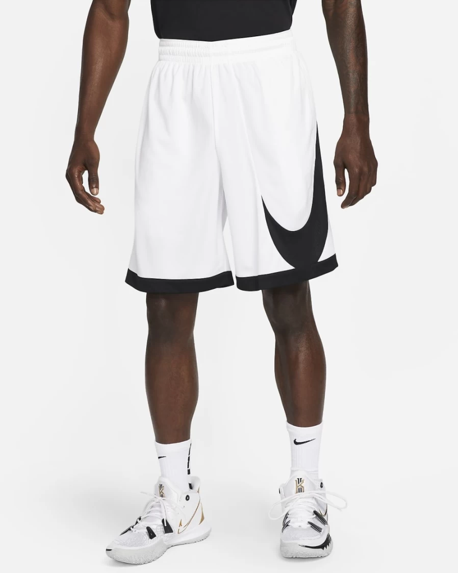 Nike Dri-FIT Men's Basketball Shorts - White/Black/Black - Breathable & Lightweight Performance Shorts