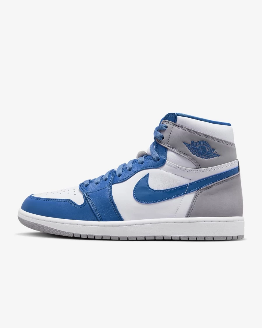 Nike Air Jordan 1 Retro High OG Men's Shoes - True Blue, Cement Grey, White