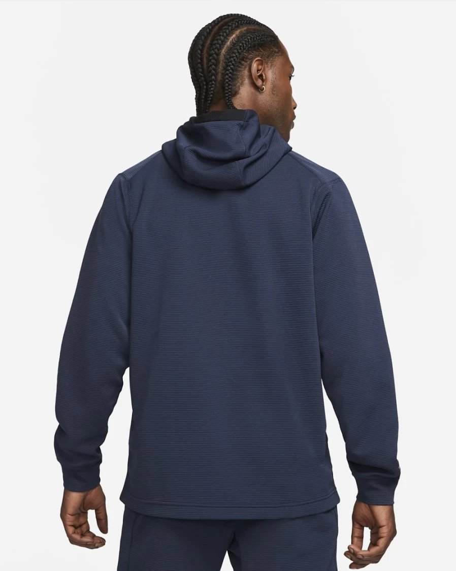 Nike Pro Men's Obsidian Black Fleece Training Hoodie Pullover