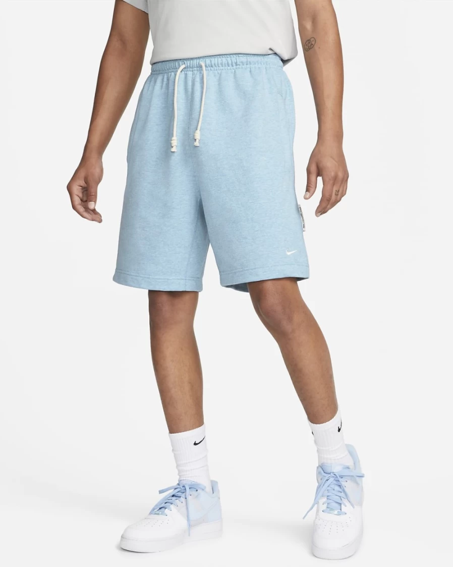 Nike Dri-FIT Men's 8" Basketball Shorts in Worn Blue/Heather/Pale Ivory - French Terry Comfort & Style