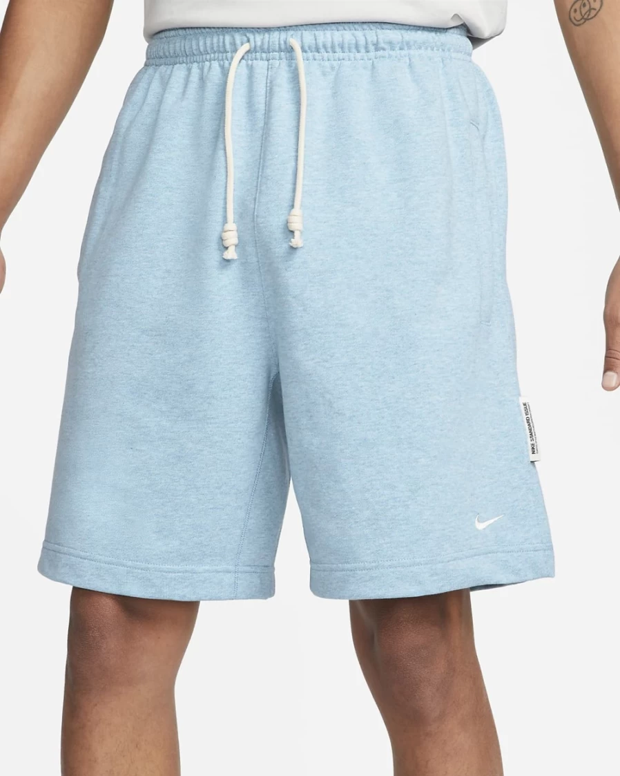 Nike Dri-FIT Men's 8" Basketball Shorts in Worn Blue/Heather/Pale Ivory - French Terry Comfort & Style