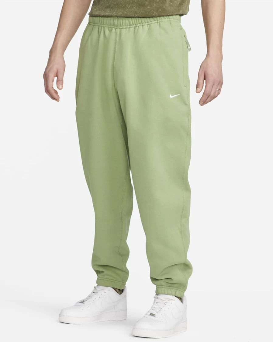 Nike Solo Swoosh Men's Fleece Pants - Oil Green/White, Comfortable Casual Joggers for Men