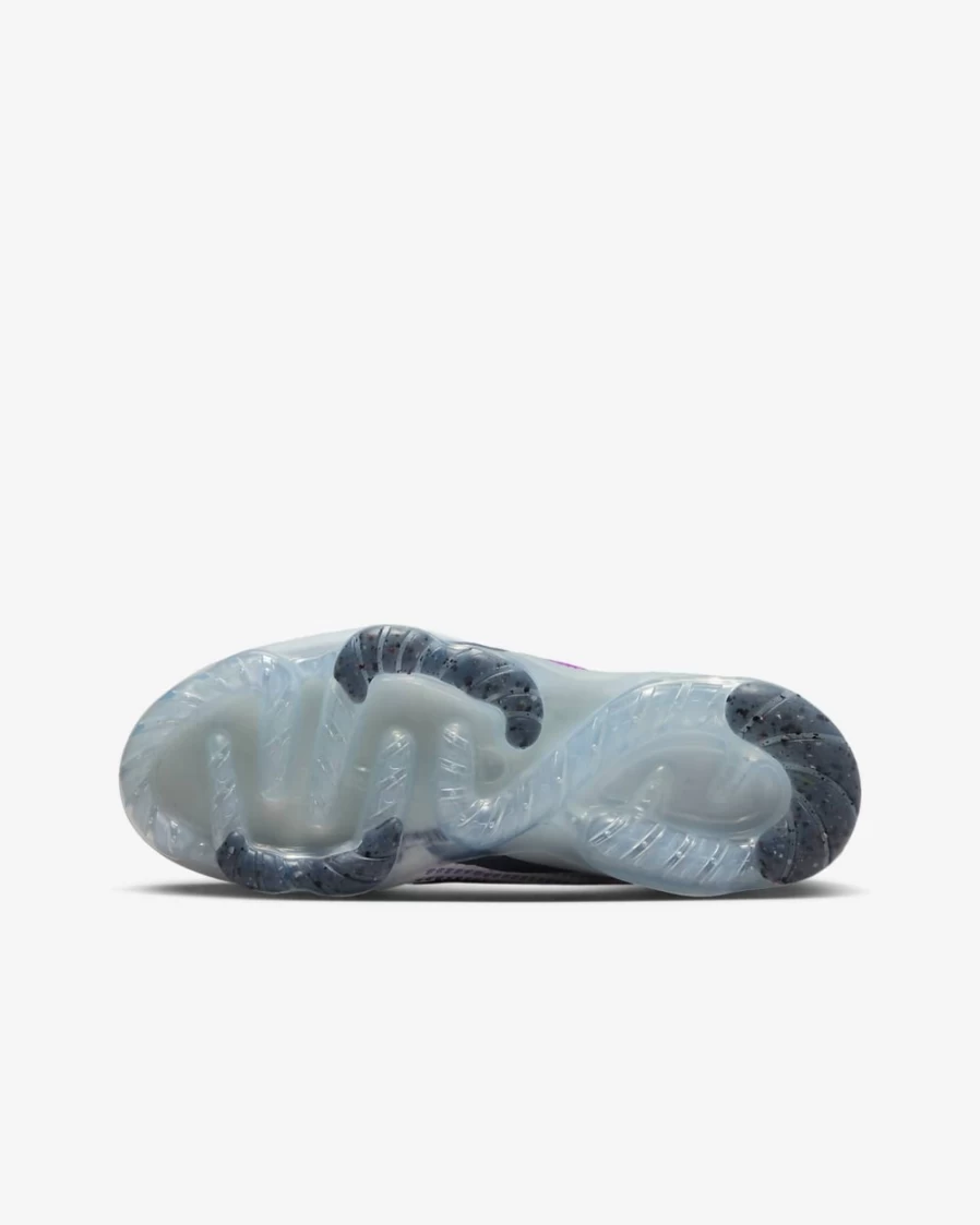 Nike Air VaporMax 2021 FK Big Kids' Running Shoes - White/Midnight Navy/Violet Frost/Metallic Silver for Boys & Girls