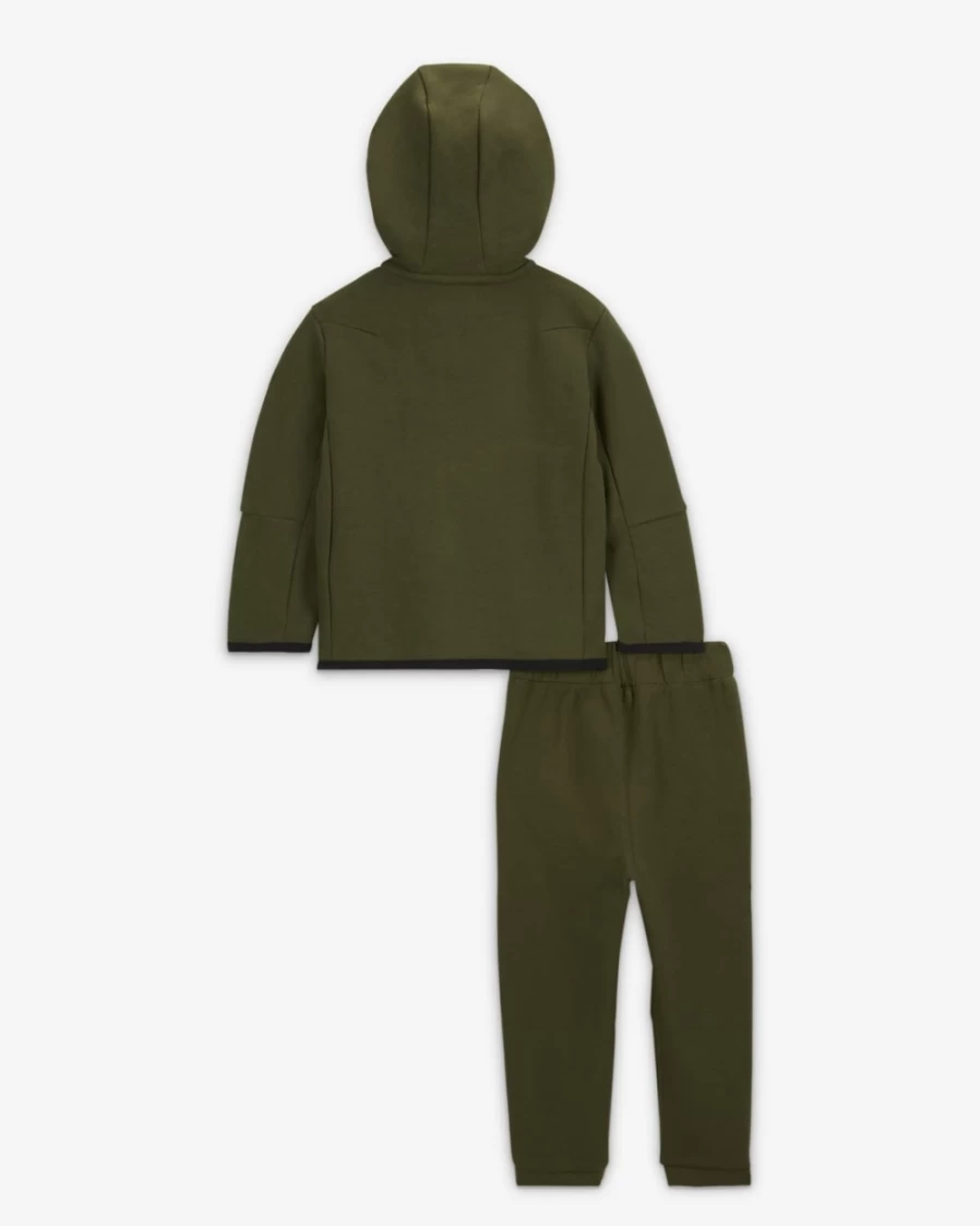 Nike Tech Fleece Baby Zip Hoodie & Pants Set (12-24 Months) - Rough Green, Unisex Boys Girls