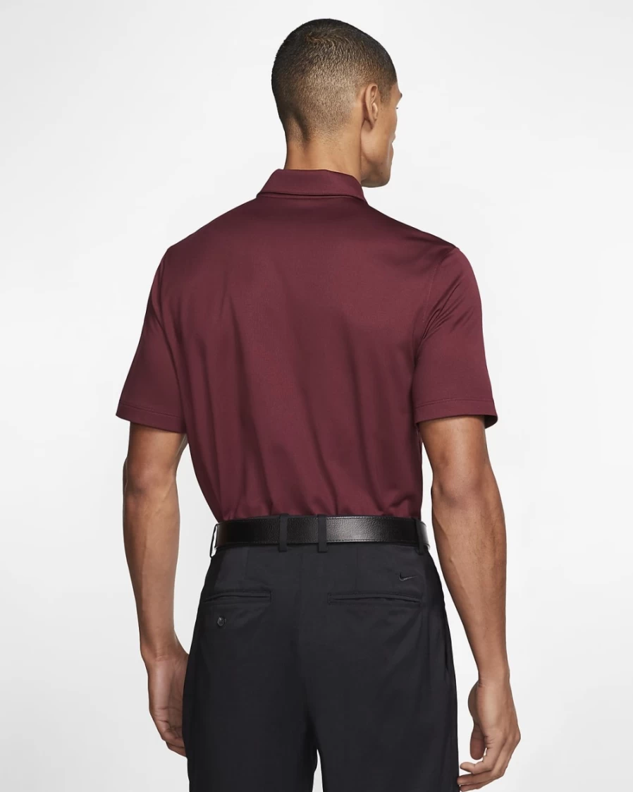 Nike Men's Football Polo Shirt - Deep Maroon, Black & White Athletic Jersey