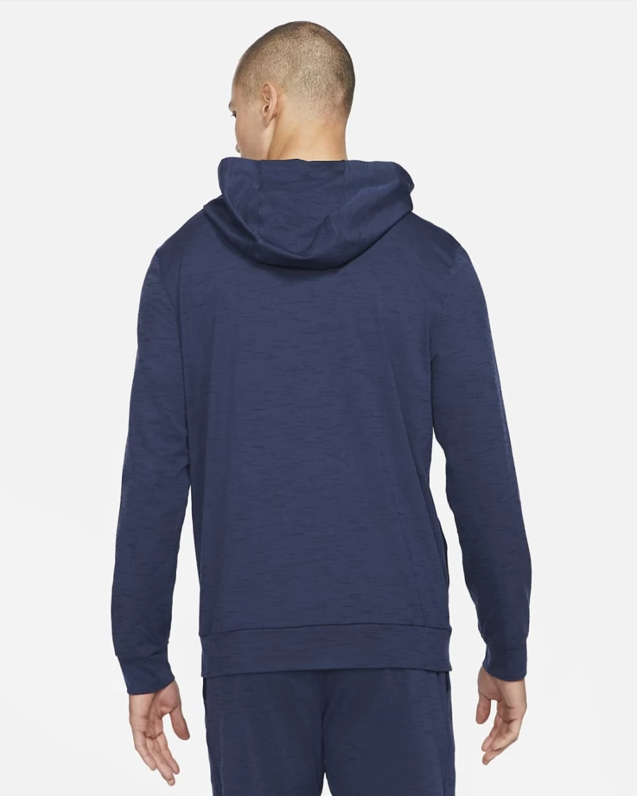 Nike Dri-FIT Men's Yoga Full-Zip Jacket - Midnight Navy/Dark Obsidian Workout Hoodie