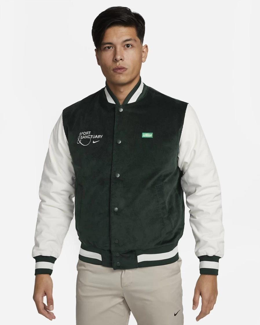 Nike Men's Pro Green Bomber Jacket - Sanctuary Corduroy Casual Coat