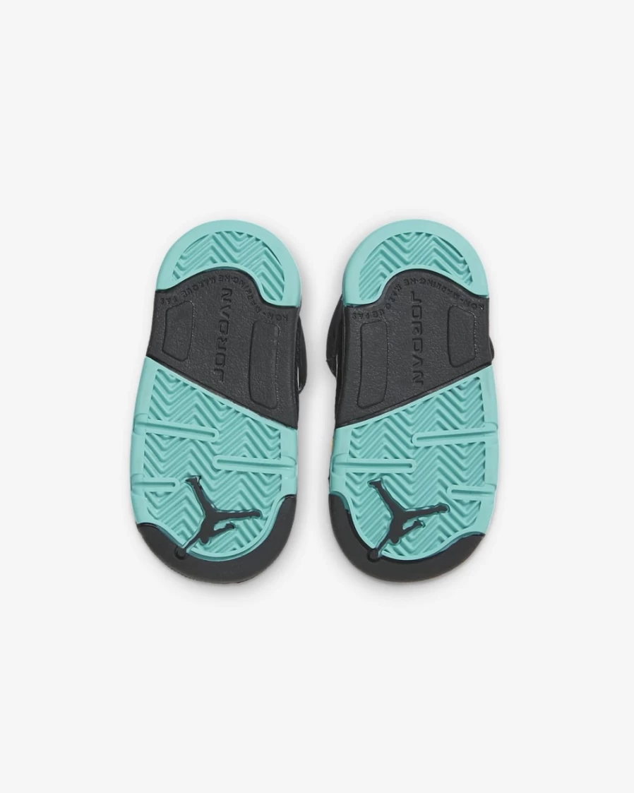 Nike Jordan 5 Retro Infant Toddler Shoes - Black/Taxi/Aquatone - Unisex Boys Girls Basketball Sneakers
