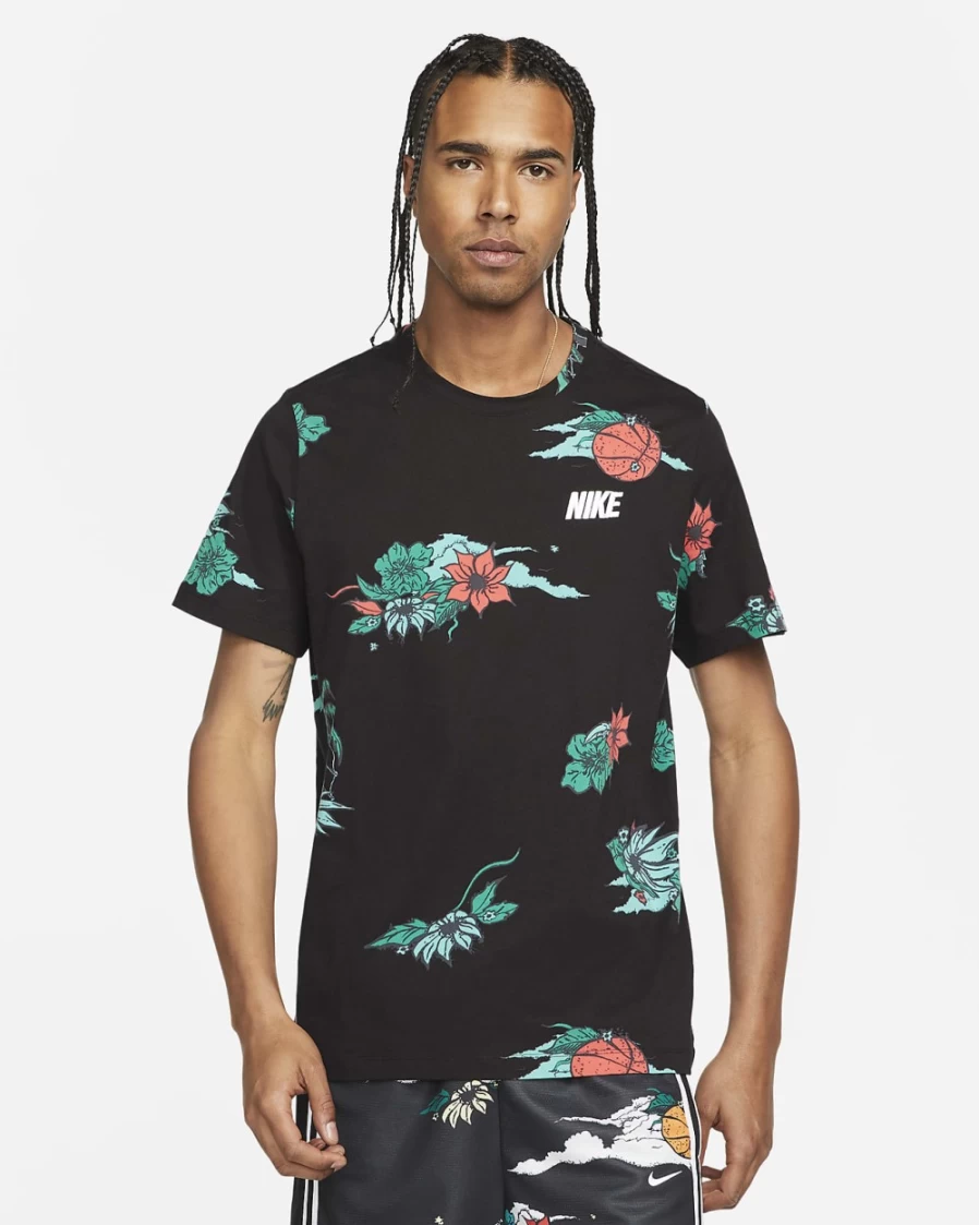 Nike Men's Black Allover Print Basketball T-Shirt – Performance Athletic Tee