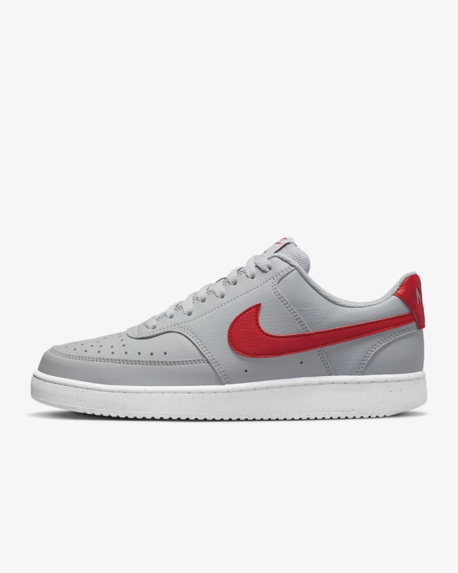 Nike Court Vision Low Next Nature Men's Sneakers in Wolf Grey/White/University Red