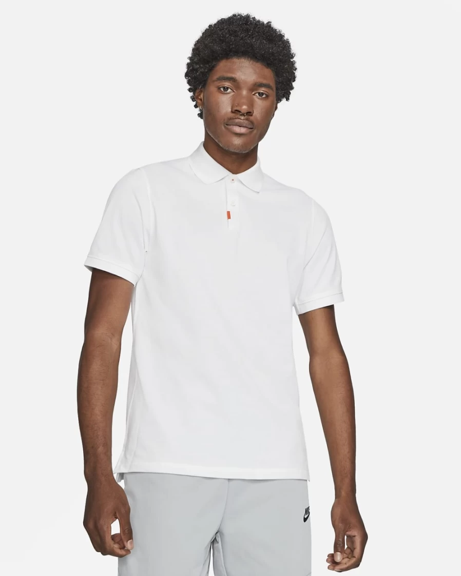 Nike Men's White Polo Shirt - Classic Cotton Golf Polo for Men